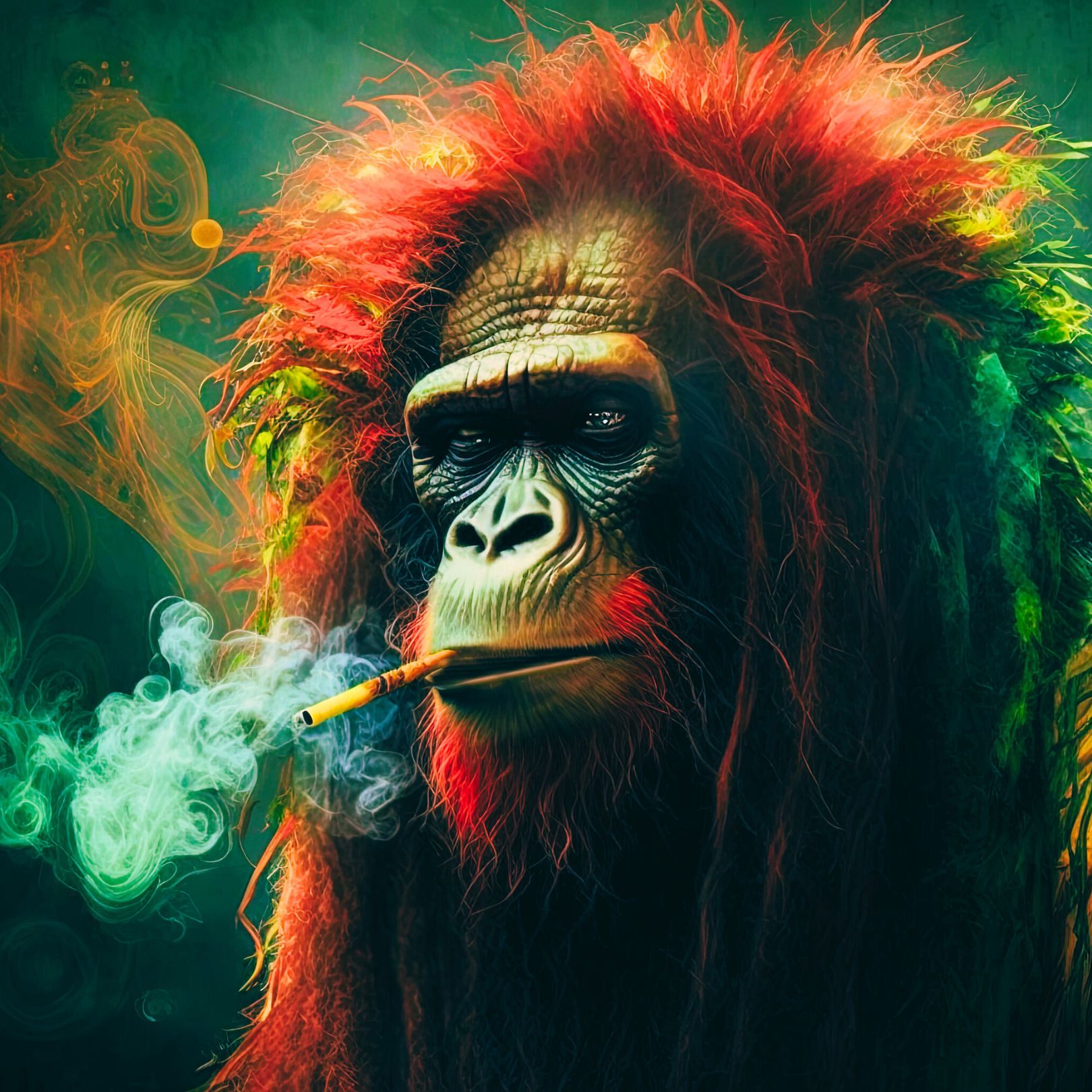 monkey smoking